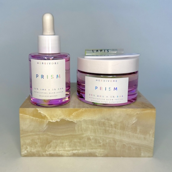 Herbivore PRISM Exfoliating Glow Duo AHA/BHA Serum + Glow Facial Luxury Skincare